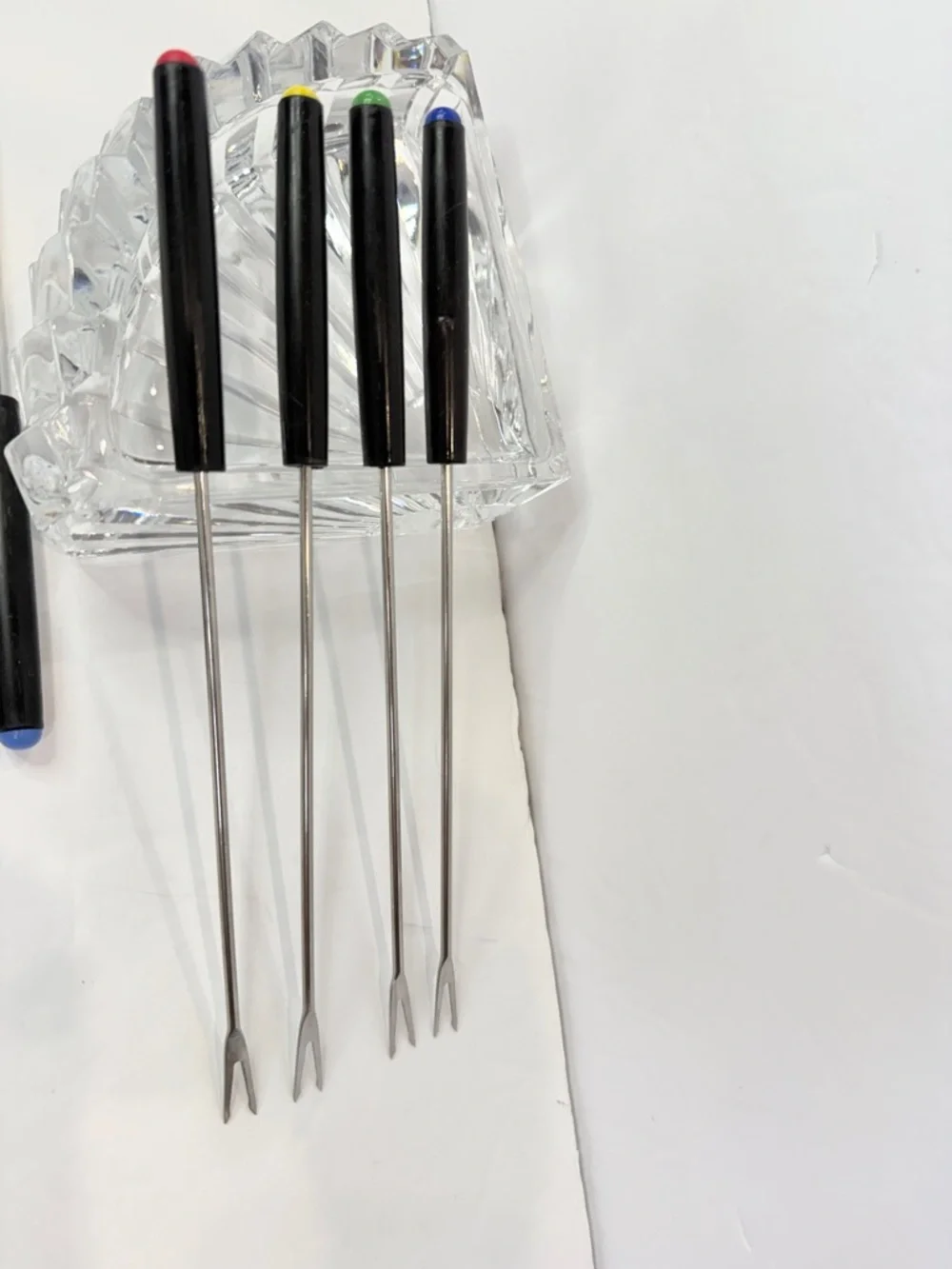 9” 🔥 Vintage Fondue Fork Set 8pc Long Handle Skewers Retro Entertaining